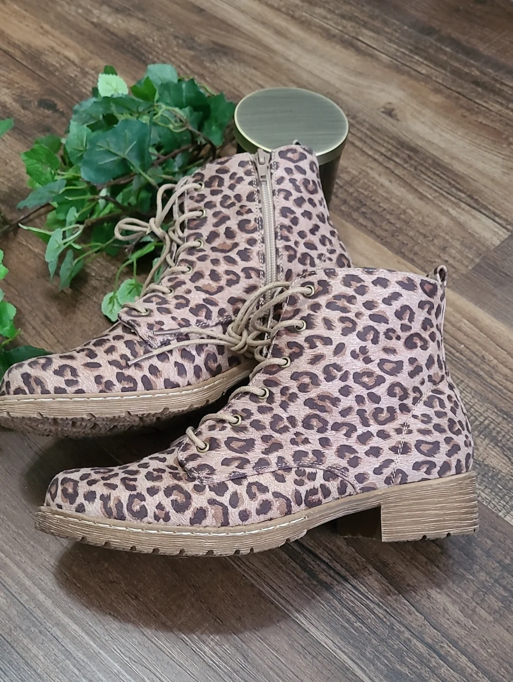 Faux Suede Leopard Ankle Booties - Picture 3 of 5